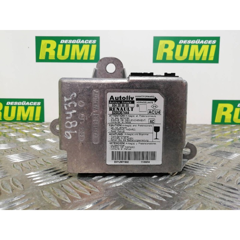 Recambio de centralita airbag para renault megane ii berlina 5p confort authentique referencia OEM IAM 8200367444 604289600 