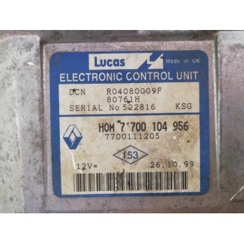Recambio de centralita motor uce para renault kangoo (f/kc0) alize referencia OEM IAM 7700104956 7700111205 R04080009F