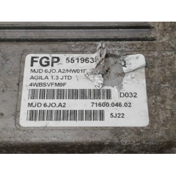 Recambio de centralita motor uce para opel agila essentia referencia OEM IAM 55196356ZQ 7160004602 