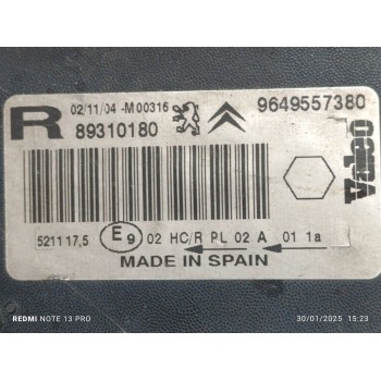 Recambio de faro derecho para citroën xsara picasso 1.6 hdi 90 exclusive referencia OEM IAM 9649557380  