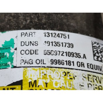 Recambio de compresor aire acondicionado para opel astra gtc cosmo referencia OEM IAM 13124751  