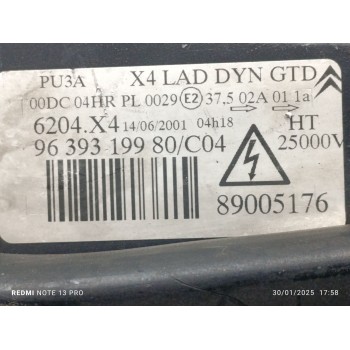 Recambio de faro izquierdo para citroën c5 berlina 2.0 hdi 90 sx/sx automático referencia OEM IAM 9639319980  