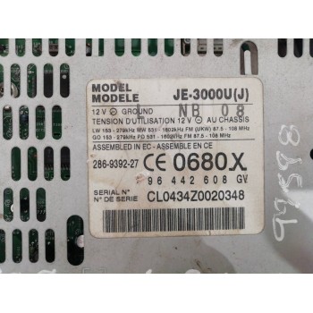 Recambio de sistema audio / radio cd para peugeot 307 (s1) xr referencia OEM IAM 96442608GV 286939227 