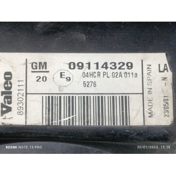 Recambio de faro izquierdo para opel corsa c club referencia OEM IAM 09114329  