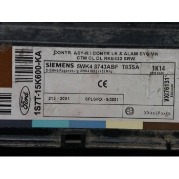 Recambio de centralita check control para ford mondeo berlina (ge) ambiente referencia OEM IAM 1S7T15K600KA 5WK48743ABFT83SSA VC