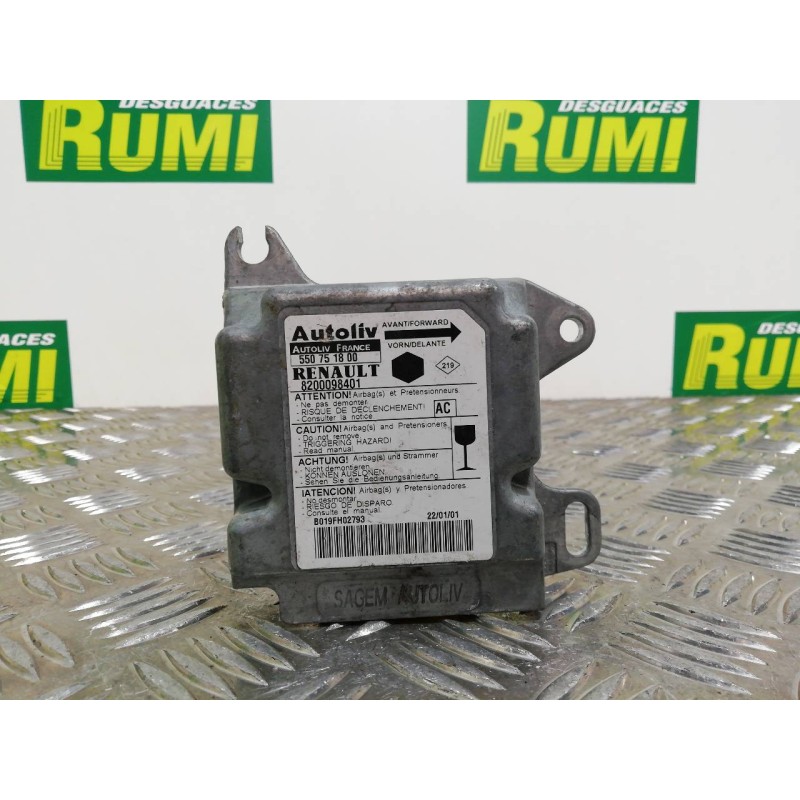 Recambio de centralita airbag para renault kangoo (f/kc0) alize referencia OEM IAM 8200098401 550751800 