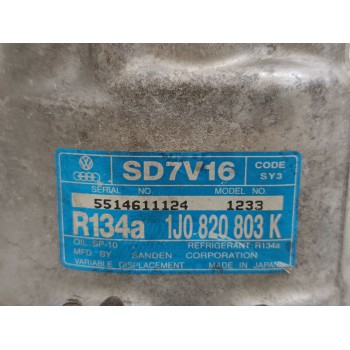 Recambio de compresor aire acondicionado para volkswagen golf iv berlina (1j1) conceptline referencia OEM IAM 1J0820803K  