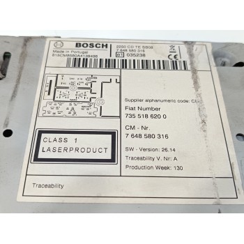 Recambio de sistema audio / radio cd para fiat fiorino básico referencia OEM IAM 7648580316  