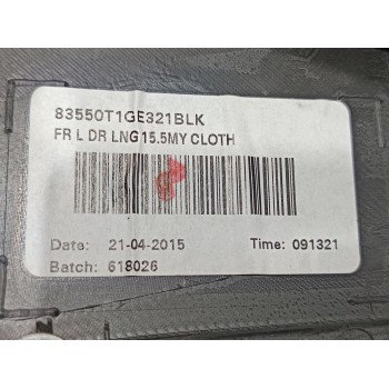 Recambio de guarnecido puerta delantera izquierda para honda cr-v elegance 4x2 referencia OEM IAM 83550T1GE321BLK  