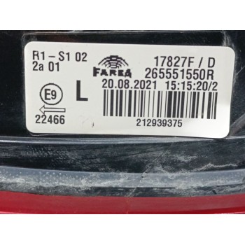 Recambio de piloto trasero izquierdo para renault clio v business edition referencia OEM IAM 265551550R  