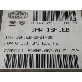 Recambio de centralita motor uce para fiat punto berl. (176) 60 star referencia OEM IAM 7795574 IAW16FEB 