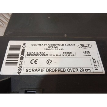 Recambio de modulo electronico para ford fusion (cbk) ambiente referencia OEM IAM 4S6T15K600CA 4S6T15K600 5WK48757A