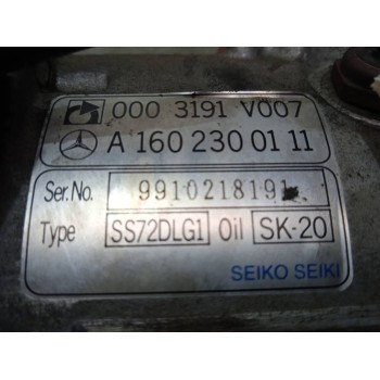 Recambio de compresor aire acondicionado para smart coupe cdi pure referencia OEM IAM A1602300111 0003191V007 