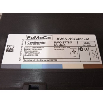 Recambio de modulo electronico para ford c-max titanium referencia OEM IAM 5WK49778M AV6N19G481AL 