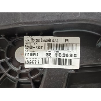 Recambio de elevalunas delantero derecho para kia cee´d tech referencia OEM IAM 82480A2311  