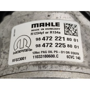 Recambio de compresor aire acondicionado para peugeot 3008 allure pack referencia OEM IAM 9847222180  