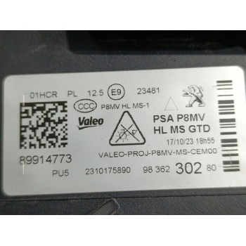Recambio de faro izquierdo para peugeot 3008 allure pack referencia OEM IAM 9836230280  