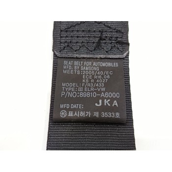 Recambio de cinturon seguridad trasero izquierdo para hyundai i30 (gd) black line referencia OEM IAM 89810A6000  