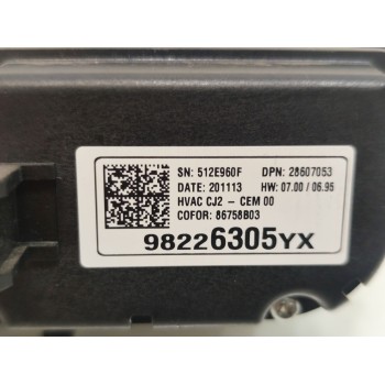 Recambio de mando climatizador para opel crossland x opel 2020 referencia OEM IAM 98226305YX  