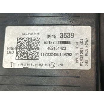 Recambio de faro derecho para opel crossland x opel 2020 referencia OEM IAM 39153539  