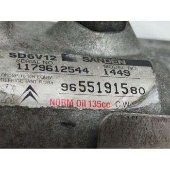 Recambio de compresor aire acondicionado para peugeot 206 sw xs referencia OEM IAM 9655191580  