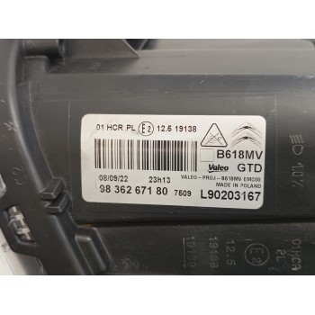 Recambio de faro izquierdo para citroën c3 shine referencia OEM IAM 9836267180  