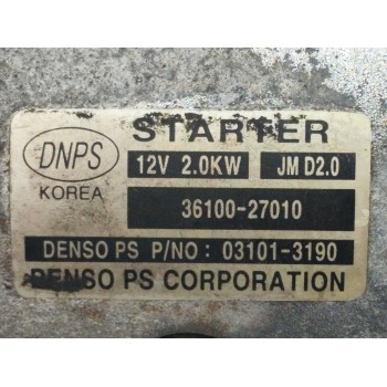 Recambio de motor arranque para hyundai sonata (nf) 2.0 crdi comfort i referencia OEM IAM 3610027010  