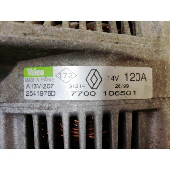Recambio de alternador para renault laguna (b56) 1.9 dti carminat (a) referencia OEM IAM 7700106501 A13VI207 2541976D