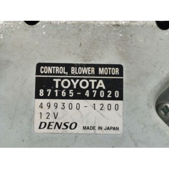 Recambio de resistencia calefaccion para toyota prius liftback (_w2_) 1.5 hybrid (nhw20_) referencia OEM IAM 8716547020  4993001