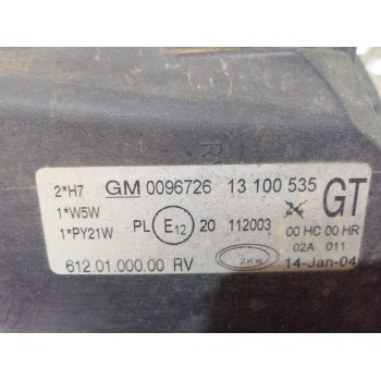 Recambio de faro izquierdo para opel corsa c cosmo referencia OEM IAM 0096726 13100535 