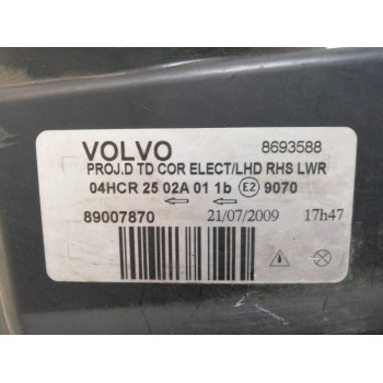 Recambio de faro derecho para volvo s60 berlina 2.4 (103kw) referencia OEM IAM 8693588 89007870 