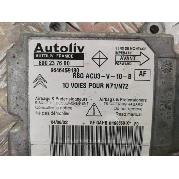 Recambio de centralita airbag para citroën xsara berlina 2.0 hdi 66kw premier referencia OEM IAM 9646469180 600237600 