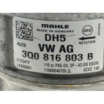 Recambio de compresor aire acondicionado para seat leon sportstourer (kl8) style referencia OEM IAM 3Q0816803B  