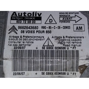 Recambio de centralita airbag para citroën c4 berlina exclusive referencia OEM IAM 9662643680 603725800 