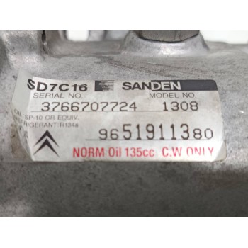 Recambio de compresor aire acondicionado para citroën c4 grand picasso exclusive referencia OEM IAM 9651911380  