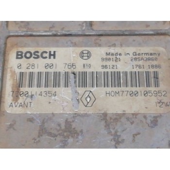 Recambio de centralita motor uce para renault laguna (b56) 1.9 dti rt referencia OEM IAM 0281001766 7700114354, HOM770010592 