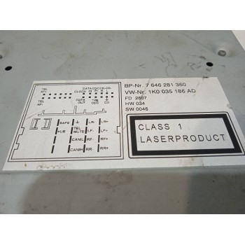Recambio de sistema audio / radio cd para volkswagen jetta (1k2) advance referencia OEM IAM 1K0035186AD  