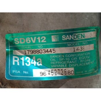 Recambio de compresor aire acondicionado para peugeot 206 berlina quicksilver referencia OEM IAM 9646273880  