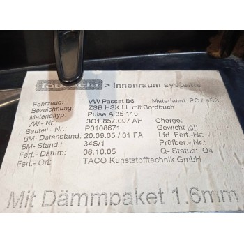 Recambio de guantera para volkswagen passat berlina (3c2) advance referencia OEM IAM 3C1857097AH  