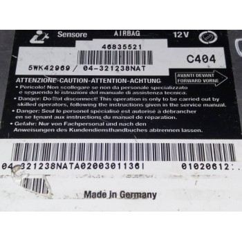 Recambio de centralita airbag para fiat stilo (192) 2.4 20v abarth referencia OEM IAM 46835521 5WK42969 