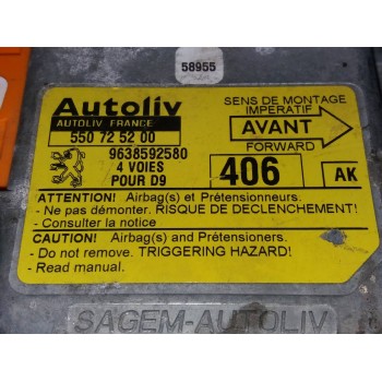 Recambio de centralita airbag para peugeot 406 berlina (s1/s2) stdt referencia OEM IAM 550725200 9638592580 