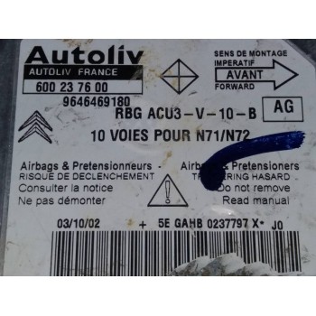 Recambio de centralita airbag para citroën xsara berlina 1.6 lx referencia OEM IAM 9646469180 600237600 