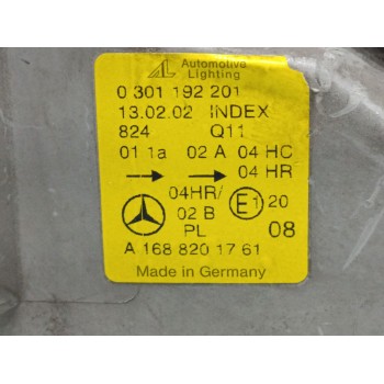Recambio de faro izquierdo para mercedes-benz clase a (w168) 170 cdi (168.008) referencia OEM IAM A1688201761  