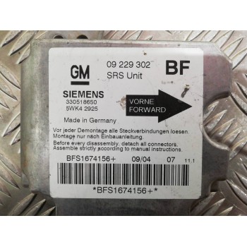 Recambio de centralita airbag para opel astra g berlina club referencia OEM IAM 09229302 5WK42925 