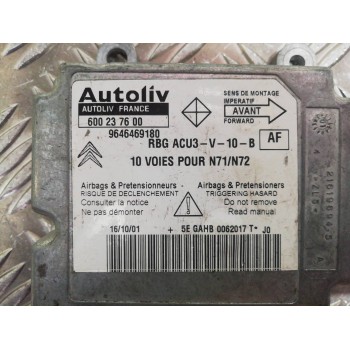 Recambio de centralita airbag para citroën xsara berlina 1.6 16v tonic referencia OEM IAM 9646469180 600237600 