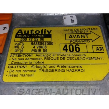 Recambio de centralita airbag para peugeot 406 berlina (s1/s2) stdt referencia OEM IAM 550725200 9638592580 