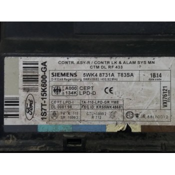 Recambio de centralita check control para ford mondeo berlina (ge) ambiente referencia OEM IAM 1S7T15K600GA 5WK48731AT83SA VX176