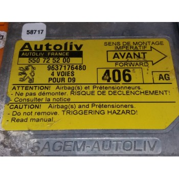 Recambio de centralita airbag para peugeot 406 berlina (s1/s2) svdt referencia OEM IAM 9637176480 550725200 