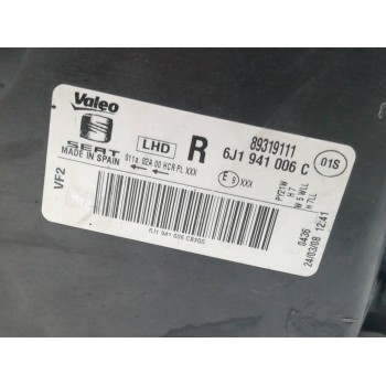 Recambio de faro derecho para seat ibiza (6l1) hit referencia OEM IAM 6J1941006C  