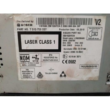 Recambio de sistema navegacion gps para nissan micra (k13) tekna premium referencia OEM IAM 7513750207 259153VV2A 